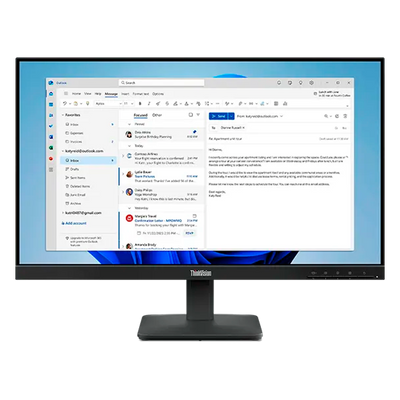 Lenovo - 24" S24-4e Monitor, IPS, 4ms, 100Hz, FHD (1920x1080), HDMI, VGA, Raven Black (64B5KAT1EU)