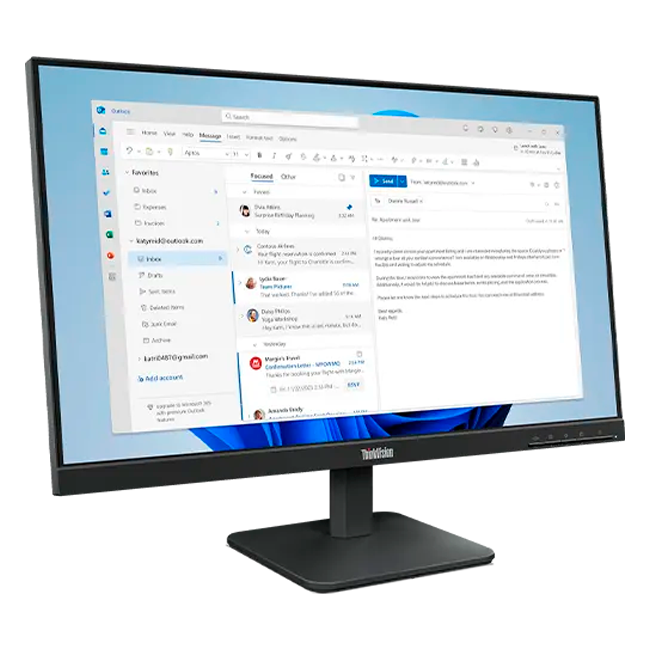 Lenovo - 24" S24-4e Monitor, IPS, 4ms, 100Hz, FHD (1920x1080), HDMI, VGA, Raven Black (64B5KAT1EU)