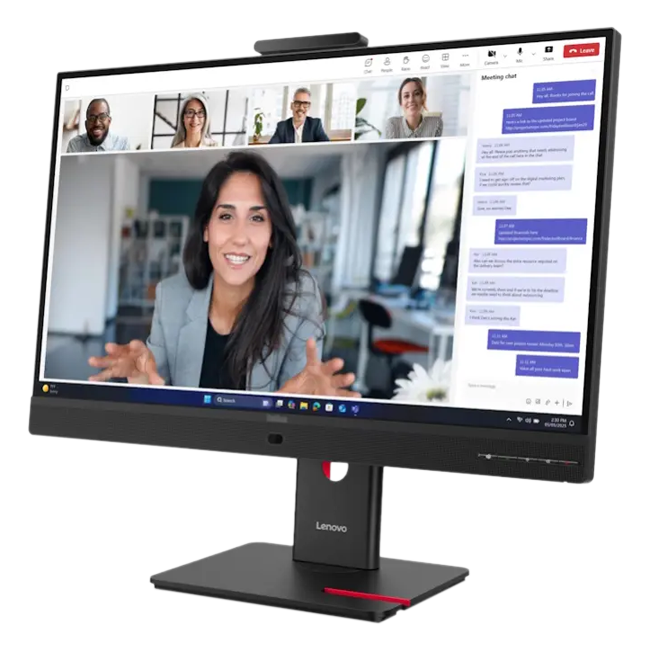 Lenovo - 27" ThinkVision T27QD-4v, IPS WLED, 120Hz, 4mc, QHD (2560x1440) 2K, HDMI+DP+TypeC, Tilt, Swivel, Pivot, HAS, Webcam, Audio  Eclipse Black (64B8UAT1EU)