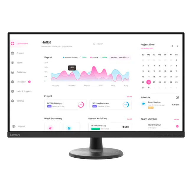 Lenovo - 32" D32-40  Monitor, VA, 75Hz, 4mc, FHD(1920x1080), HDMI, Black (66FCGAC2EU)