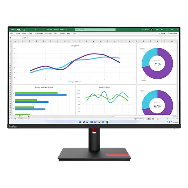 Lenovo - 32" ThinkVision T32UD-40, IPS WLED, 60Hz, 4mc, UHD (3840x2160) 4K, HDMI+DP+TypeC, Tilt, Swivel, Pivot, HAS, Eclipse Black (64B0GAT1EU)