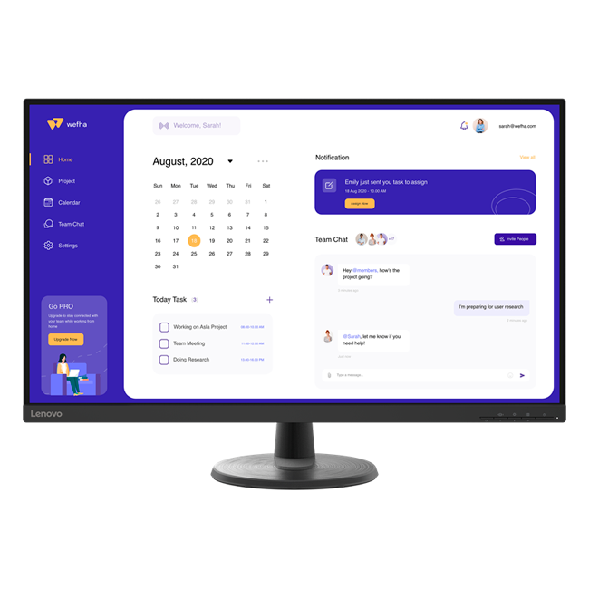 Lenovo - 32" D32-45  Monitor, VA, 60Hz, 4mc, FHD(1920x1080), HDMI, Black (67A0GAC2EU)