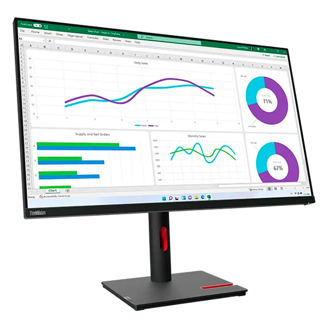 Lenovo - 32" ThinkVision T32H-30, IPS WLED, 60Hz, 4mc, QHD (2560x1440) 2K, HDMI+DP+TypeC, Tilt, Swivel, Pivot, HAS, Eclipse Black (63D3GAT1EU)