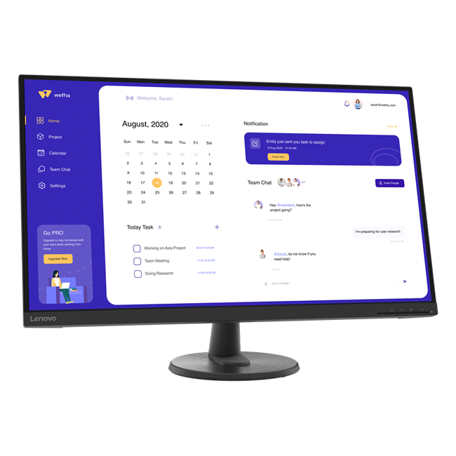 Lenovo - 32" D32-45  Monitor, VA, 60Hz, 4mc, FHD(1920x1080), HDMI, Black (67A0GAC2EU)
