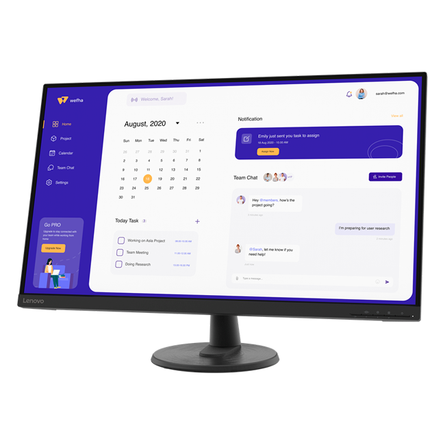 Lenovo - 32" D32-45  Monitor, VA, 60Hz, 4mc, FHD(1920x1080), HDMI, Black (67A0GAC2EU)