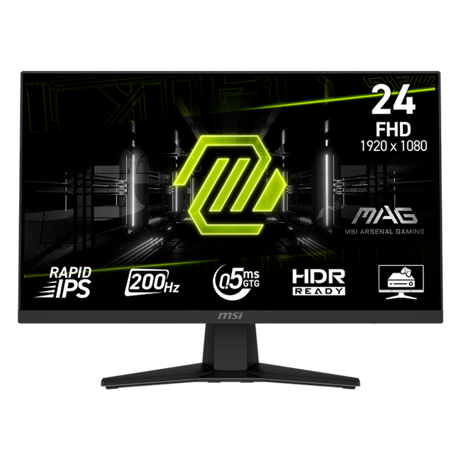 MSI - 24" MAG 244F Gaming Monitor, IPS, 0,5mc, 200hz, FHD (1920x1080), HDMI+DP, Black (9S6-3BC41H-011)