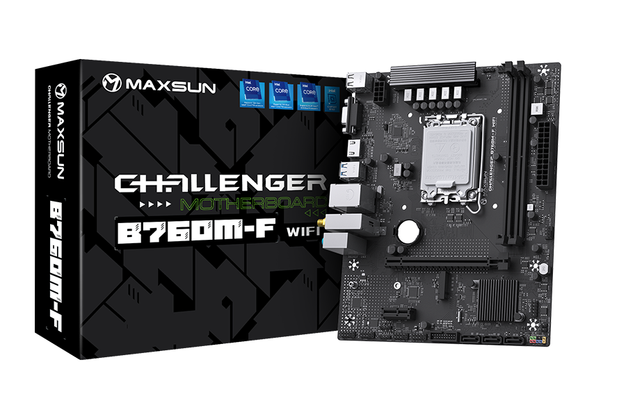 Maxsun Challenger B760M-F WIFI DDR4 ona plata, LGA1700, Wi-Fi, Micro-ATX