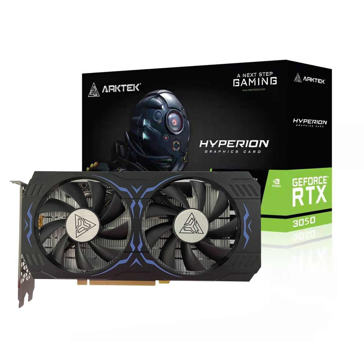Arktek GeForce RTX 3050 videokarta va qutisi