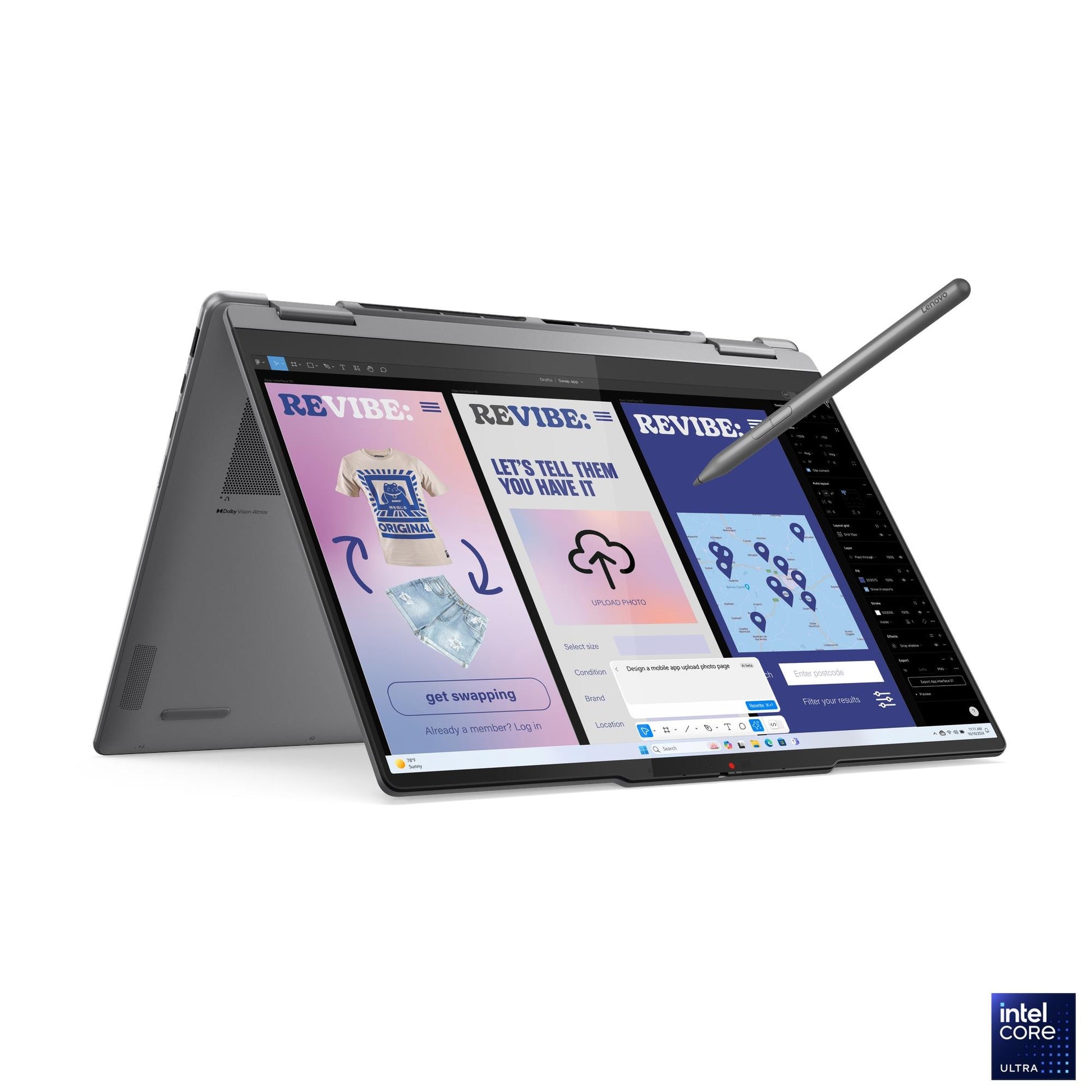 Lenovo Yoga 7 aylanuvchi noutbuk, Core Ultra 7-256V, 14 dyuym WUXGA OLED, Luna Grey