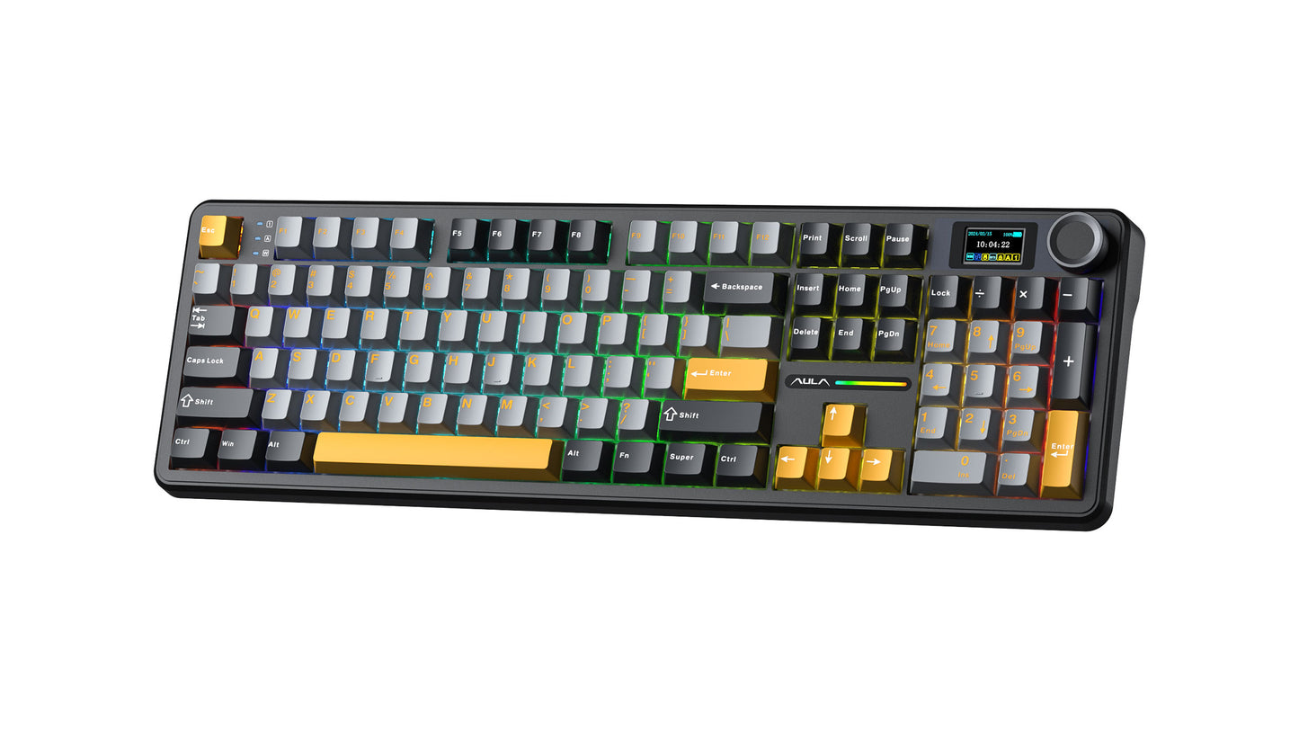 Игровая клавиатура F108 Pro проводная, RGB подсветка, полноразмерная