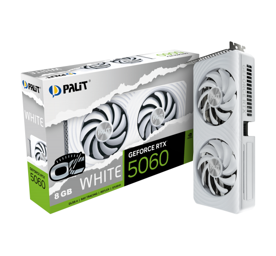 Palit GeForce RTX 5060 White OC videokarta, 8 GB GDDR7, oq rang