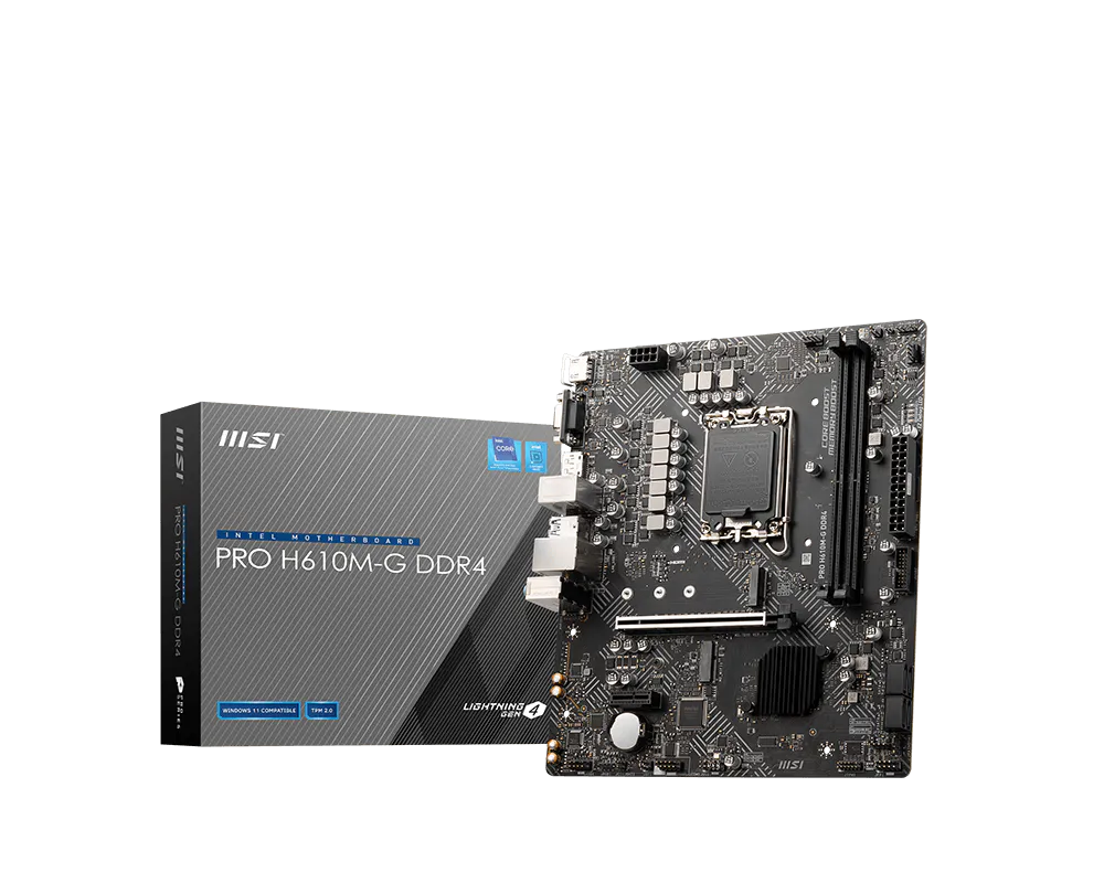 MSI PRO H610M-G DDR4 ona plata