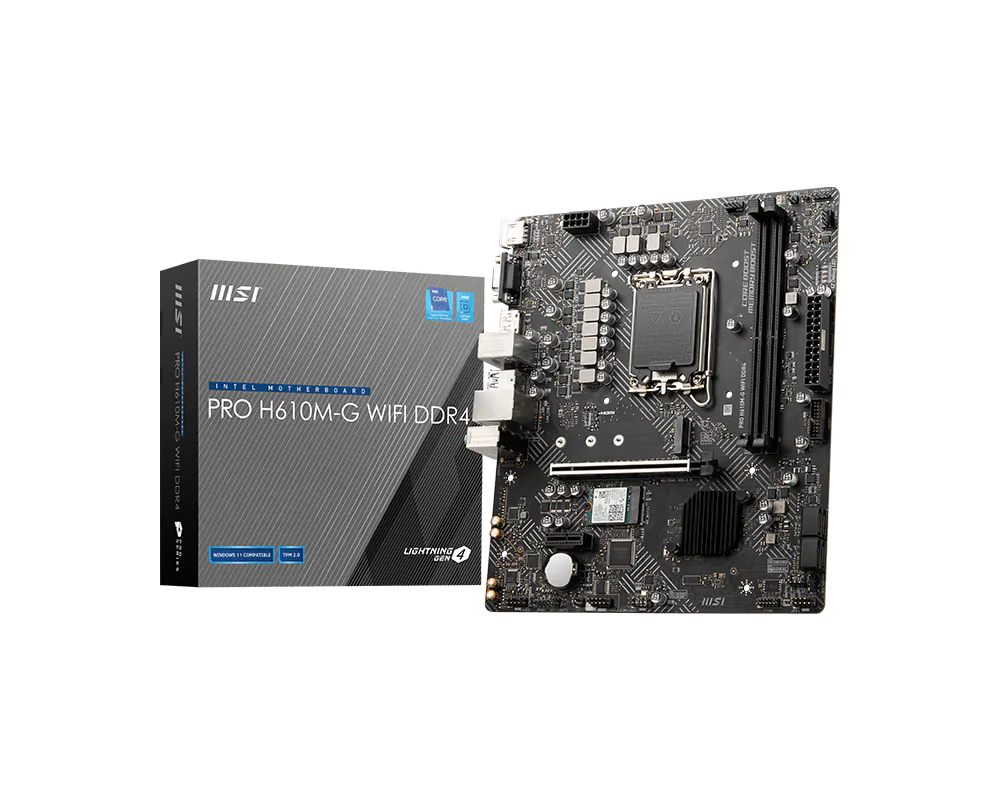 MSI PRO H610M-G WIFI DDR4 ona plata