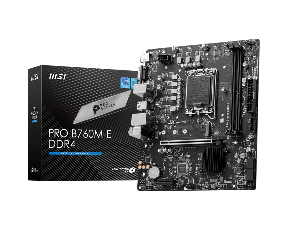 MSI PRO B760M-E DDR4 ona plata