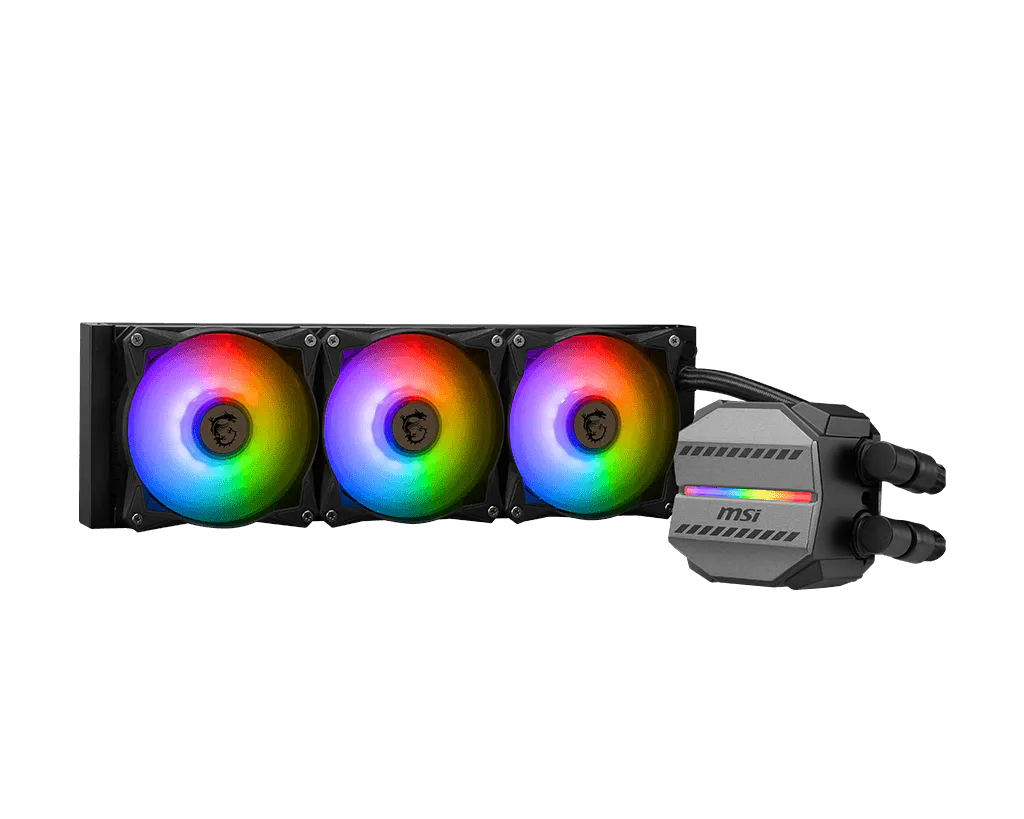 MSI MAG CORELIQUID M360 360mm suvli kuler, 3 ta ARGB kuler va nasos bloki