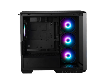 MSI MAG PANO M100R PZ qora Micro-ATX korpus, panoramali shisha va ARGB kulerlar