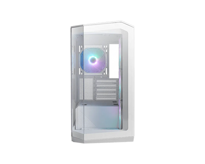MSI MAG PANO M100R PZ White oq Micro-ATX korpus, panoramali shisha va ARGB kulerlar