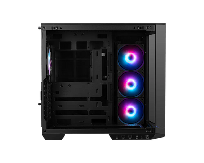 MSI MAG PANO 100R PZ qora ATX korpus, 270 daraja panoramali shisha va ARGB kulerlar