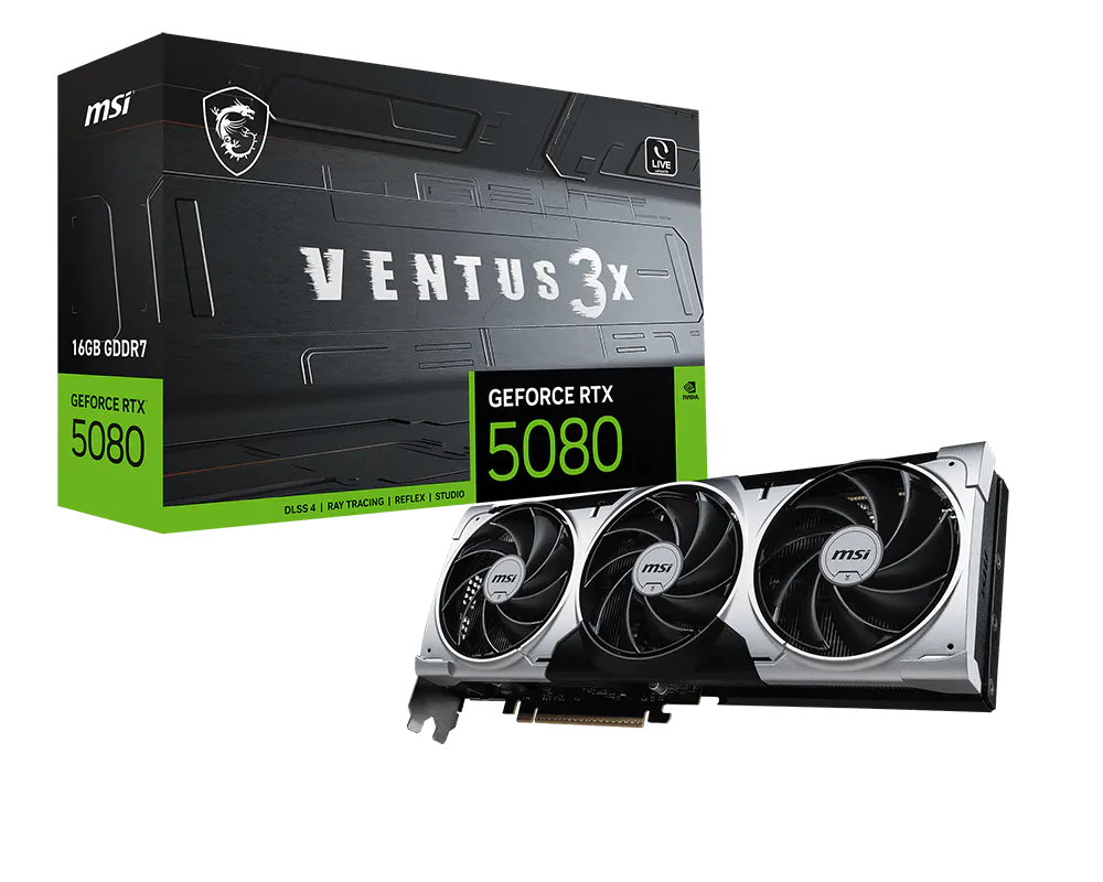 MSI GeForce RTX 5080 VENTUS 3X PLUS videokarta, 16 GB GDDR7