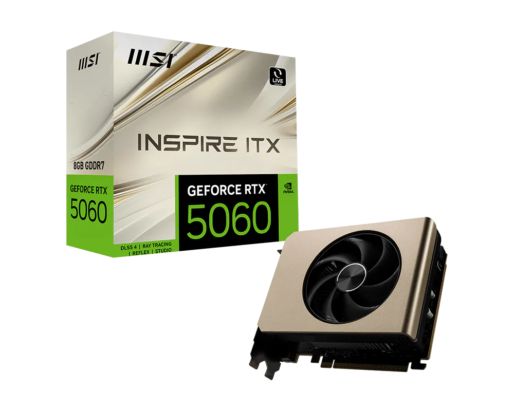 MSI GeForce RTX 5060 INSPIRE ITX videokarta, 8 GB GDDR7, ixcham