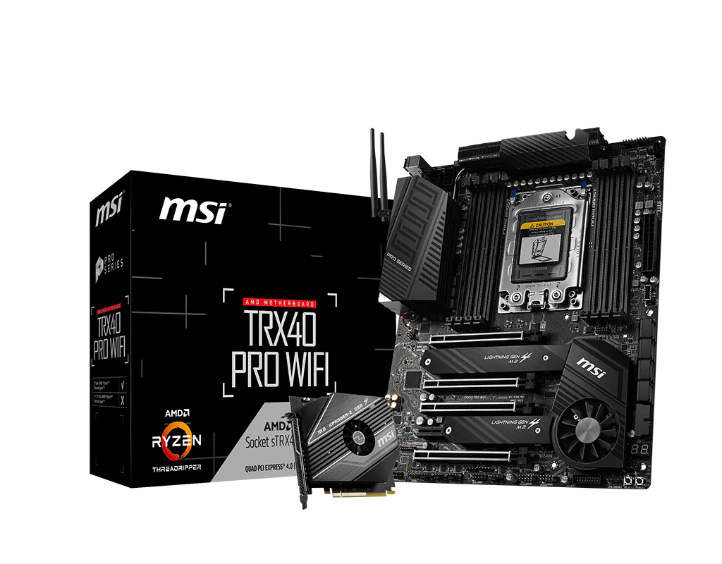 MSI TRX40 PRO WIFI DDR4 ona plata, sTRX4, Threadripper, 8 ta DDR4, ATX