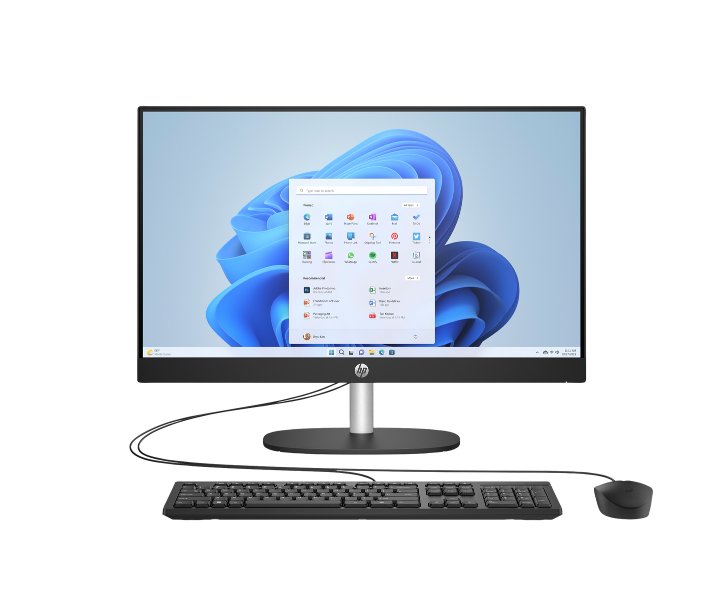HP 24-cr0308nh monoblok, 23,8 dyuym FHD IPS, qora korpus