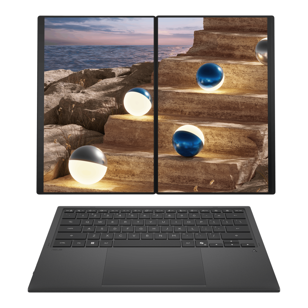 ASUS Zenbook Duo UX8407 ikki ekranli noutbuk, Moher Gray, ajraladigan klaviatura