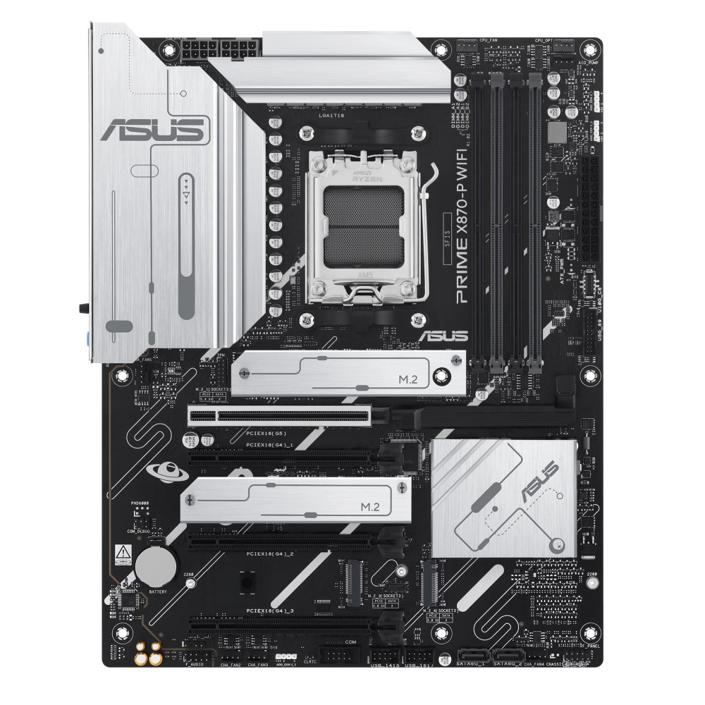 ASUS PRIME X870-P WIFI ona plata, AM5, 2 ta USB4, 4 ta M.2, ATX