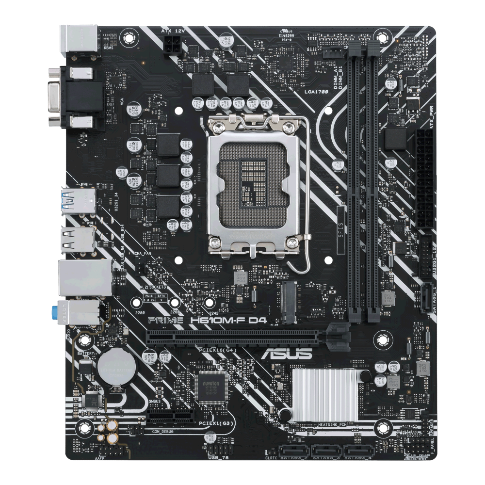 ASUS PRIME H610M-F D4 ona plata, LGA1700, Micro-ATX