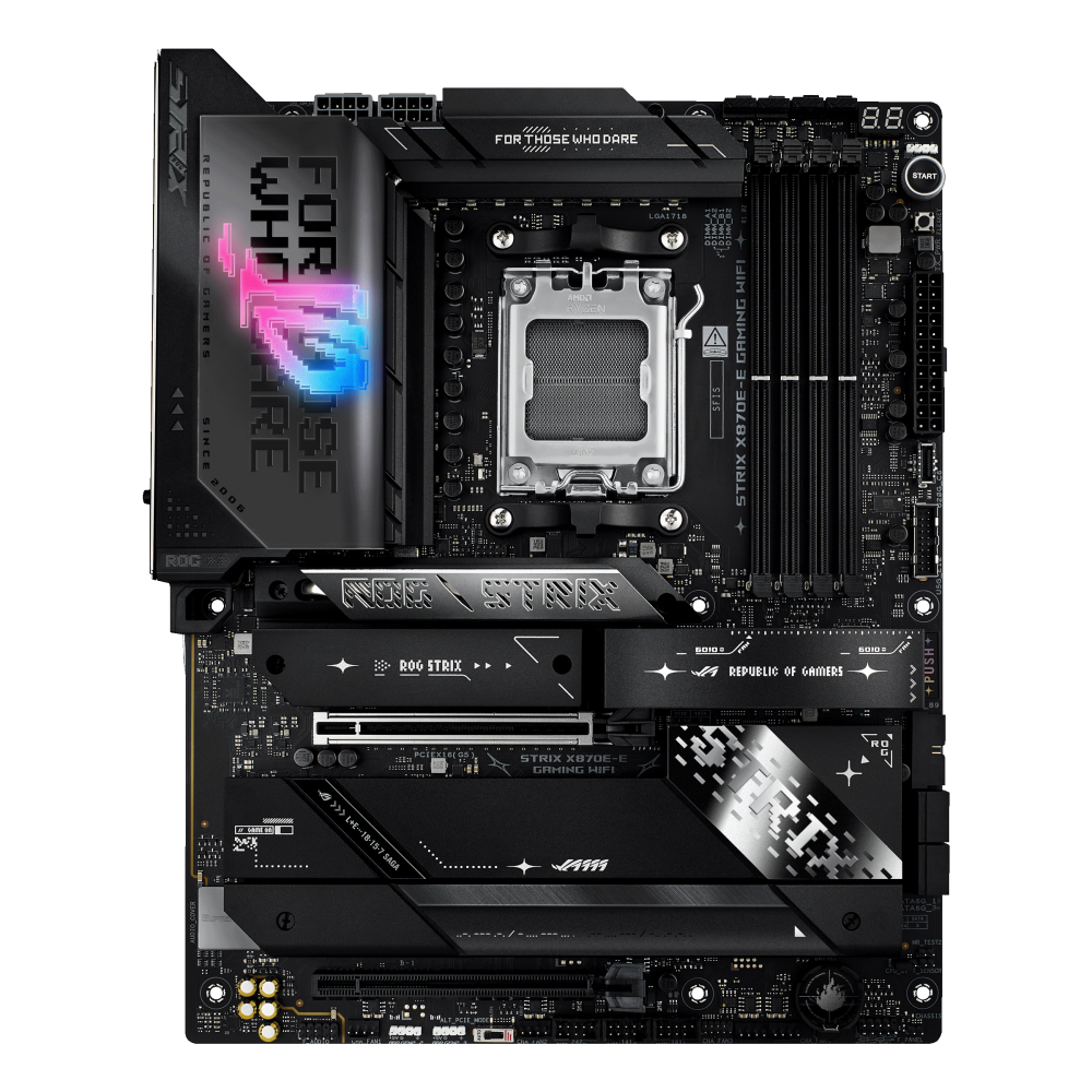 ASUS ROG STRIX X870E-E GAMING WIFI ona plata, AM5, 5 ta M.2, 2 ta USB4, ATX