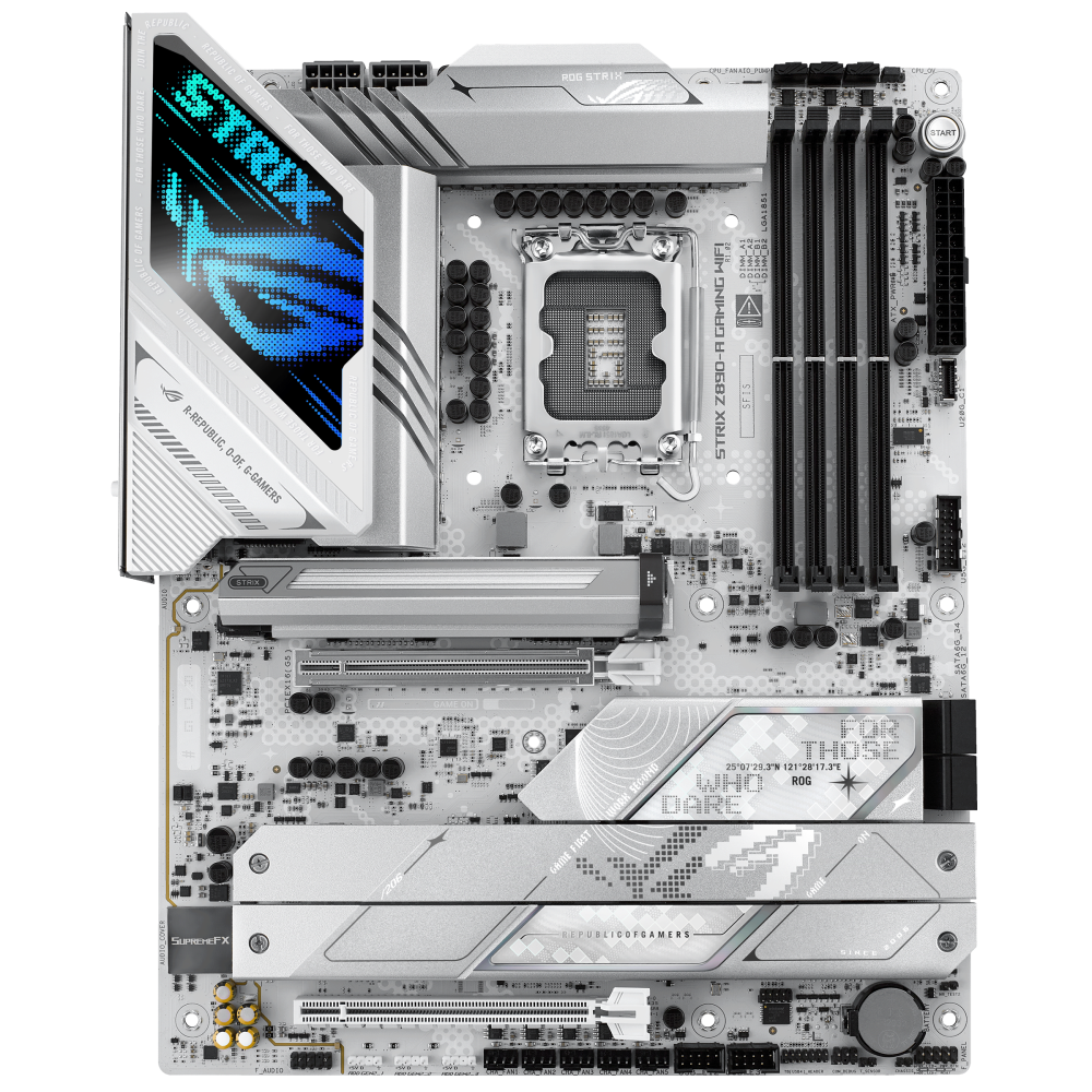 ASUS ROG STRIX Z890-A GAMING WIFI ona plata, LGA1851, oq dizayn, ATX