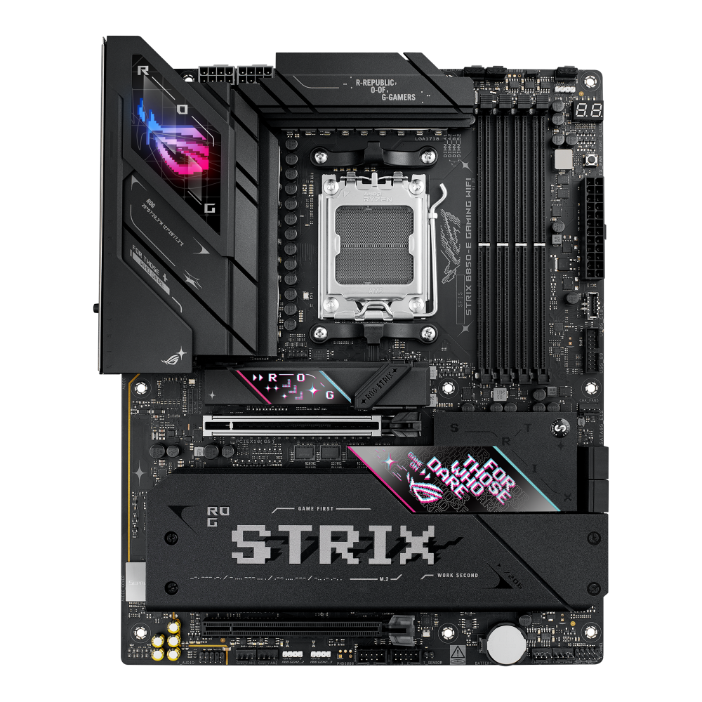 ASUS ROG STRIX B850-E GAMING WIFI ona plata, AM5, 5 ta M.2, USB4, ATX