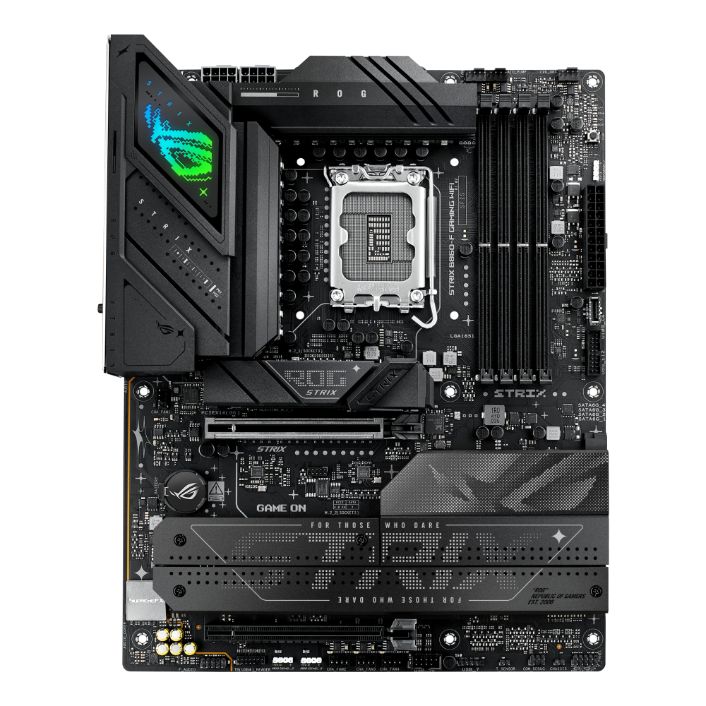 ASUS ROG STRIX B860-F GAMING WIFI ona plata, LGA1851, Thunderbolt 4, ATX
