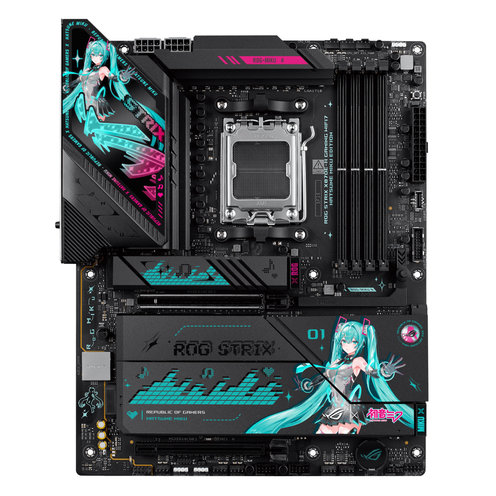 ASUS ROG STRIX X870E-H GAMING WIFI7 Hatsune Miku Edition ona plata, AM5, ATX