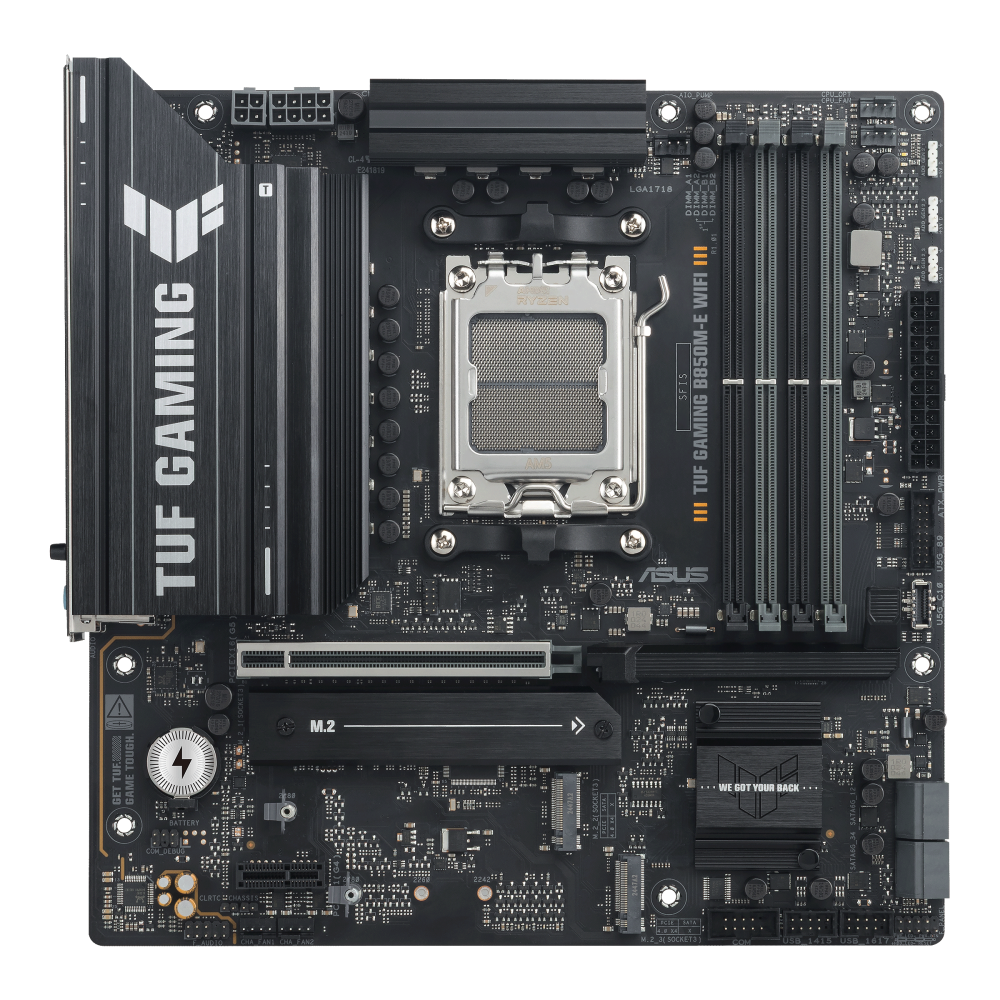 ASUS TUF GAMING B850M-E WIFI ona plata, AM5, 3 ta M.2, Micro-ATX