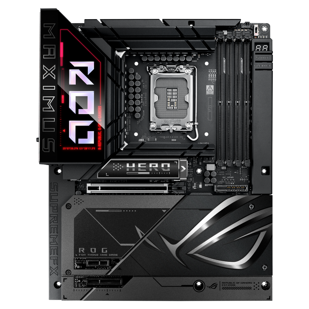 ASUS ROG MAXIMUS Z890 HERO BTF ona plata, LGA1851, yashirin konnektorlar, ATX
