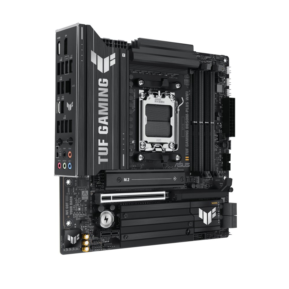 ASUS TUF GAMING B850M-PLUS WIFI ona plata, AM5, 3 ta M.2, Micro-ATX