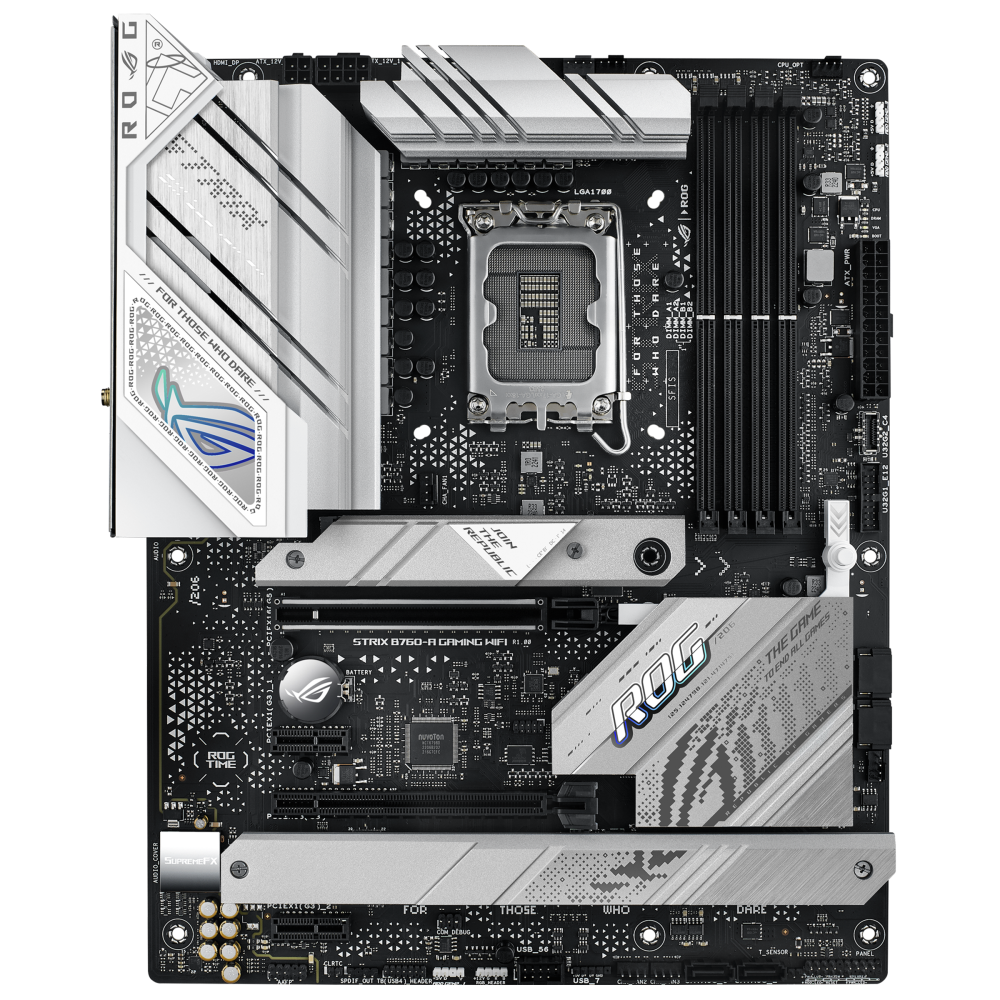 ASUS ROG STRIX B760-A GAMING WIFI ona plata, LGA1700, Wi-Fi 6E, ATX