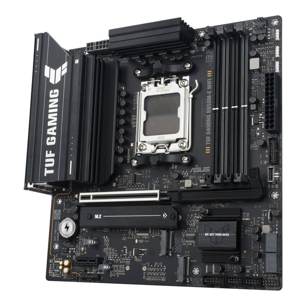 ASUS TUF GAMING B850M-E WIFI ona plata, AM5, 3 ta M.2, Micro-ATX